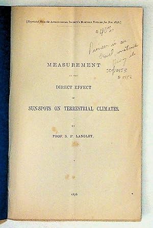 Measurement of the Direct Effect of Sun-spots on Terrestrial Climates