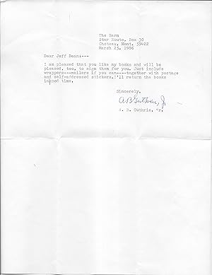 Typed Letter Signed, TLS, March 25, 1986