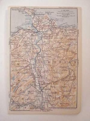 Seller image for Denbigh & Carnarvon Map, Baedeker's Guide to Great Britain for sale by Maynard & Bradley