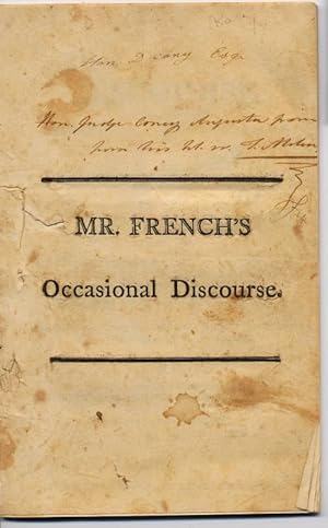 Seller image for Mr. French's Occasional Discourse [cover title] for sale by Vashon Island Books