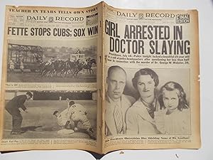 Image du vendeur pour Daily Record (Saturday, July 17, 1937): Boston's Home Picture Newspaper (Cover Headline: GIRL ARRESTED IN DOCTOR SLAYING) mis en vente par Bloomsbury Books