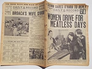 Seller image for Daily Record (Saturday, October 2, 1937): Boston's Home Picture Newspaper (Cover Headline: WOMEN DRIVE FOR MEATLESS DAYS) for sale by Bloomsbury Books