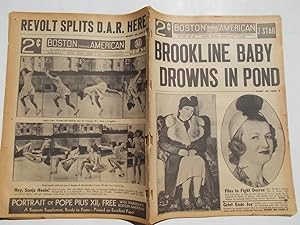 Image du vendeur pour Boston Evening American (Tuesday, March 7, 1939 7 STAR EDITION) Newspaper (Cover Headline: BROOKLINE BABY DROWNS IN POND) mis en vente par Bloomsbury Books