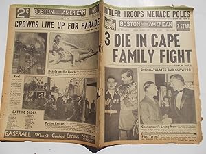 Image du vendeur pour Boston Evening American (Saturday, June 17, 1939 7 STAR EDITION) Newspaper (Cover Headline: 3 DIE IN CAPE FAMILY FIGHT) mis en vente par Bloomsbury Books