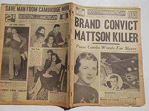 Image du vendeur pour Boston Evening American (Tuesday, June 20, 1939 PEACH EDITION) Newspaper (Cover Headline: BRAND CONVICT [Ray Olson] MATTSON [Charles Mattson] KILLER: Posse Combs Woods For Slayer) mis en vente par Bloomsbury Books