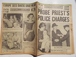 Image du vendeur pour Boston Evening American (Wednesday, June 21, 1939 7 STAR EDITION) Newspaper (Cover Headline: PROBE PRIEST'S POLICE CHARGES) mis en vente par Bloomsbury Books