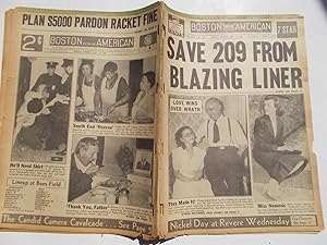 Boston Evening American (Tuesday, July 18, 1939) Newspaper (Cover Headline: SAVE 209 FROM BLAZING...