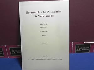 Imagen del vendedor de sterreichische Zeitschrift fr Volkskunde. Neue Serie Band XXXIV. Gesamtserie, Band 83, Heft 3. a la venta por Antiquariat Deinbacher