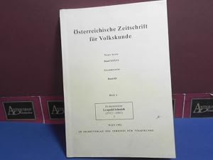 Imagen del vendedor de sterreichische Zeitschrift fr Volkskunde. Neue Serie Band XXXVI. Gesamtserie, Band 85, Heft 1. a la venta por Antiquariat Deinbacher