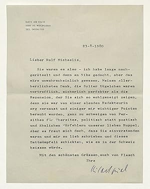 Bild des Verkufers fr Masch. Brief mit eigenh. U. zum Verkauf von Eberhard Kstler Autographen&Bcher oHG