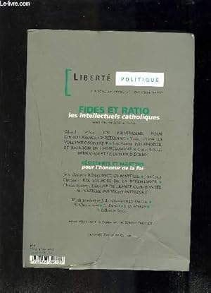 Bild des Verkufers fr LIBERTE POLITIQUE- REVUE TRIM. N9 JUILL-AOUT 1999 - Fides et Ratio : Les intellectuels catholiques - Rsistants et martyrs: Pour l'honneur de la foi- zum Verkauf von Le-Livre