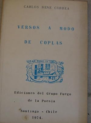 Imagen del vendedor de Versos a modo de coplas a la venta por Librera Monte Sarmiento