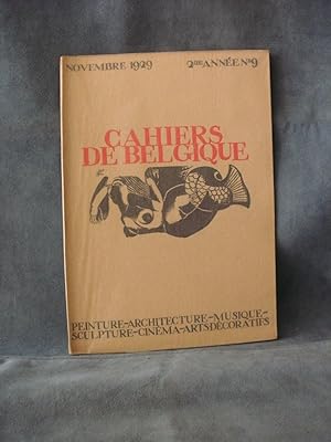 Image du vendeur pour Cahiers de Belgique, novembre 1929, 2ime anne n 9 mis en vente par A. Van Zaelen antiquariaat