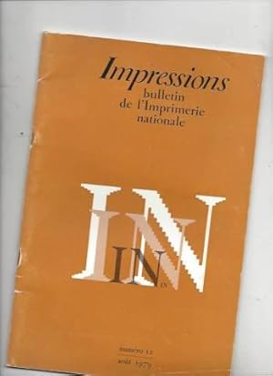 Impressions bulletin de l'imprimerie nationale n°12