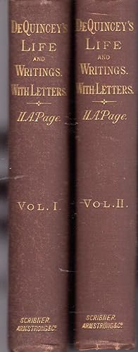 Seller image for Thomas De Quincey: His Life and Writings, with Unpublished Correspondence (2 Volumes, complete) for sale by Dorley House Books, Inc.