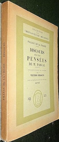 Imagen del vendedor de Discours sur les Penses de M. Pascal. a la venta por Le Chemin des philosophes
