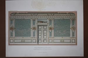 Warschau, Palais Kronenberg, vier Tafeln mit Farblithografien um 1874 mit Innenansichten von Deck...