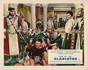 Bild des Verkufers fr Sheba and the Gladiator [Sign of the Gladiator] (Original British front-of-house card from the 1959 film) zum Verkauf von Royal Books, Inc., ABAA