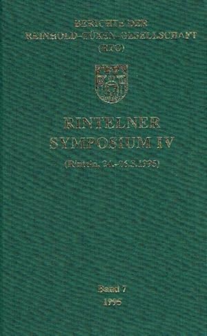 Seller image for Berichte der Reinhold-Txen-Gesellschaft (RTG): Rintelner Symposium IV: (Rinteln, 24. - 26.3.1995). for sale by Antiquariat Bernhardt