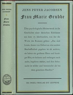 Seller image for Frau Marie Grubbe. Interieurs aus dem 17. Jahrhundert. (Deutsch von Mathilde Mann. 26.-31. Tausend). for sale by Schsisches Auktionshaus & Antiquariat