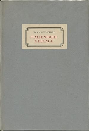 Imagen del vendedor de Italienische Gesnge. a la venta por Schsisches Auktionshaus & Antiquariat