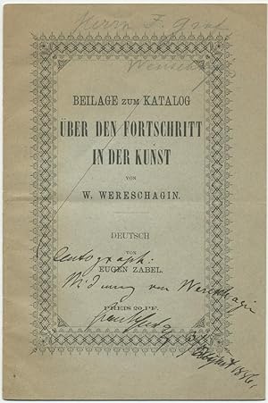 Beilage zum Katalog Über den Fortschritt in der Kunst. Deutsch von Eugen Zabel.