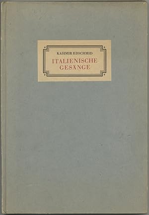 Imagen del vendedor de Italienische Gesnge. a la venta por Schsisches Auktionshaus & Antiquariat