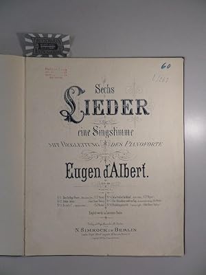 Sechs Lieder für eine Singstimme mit Begeleitung des Pianoforte. Op. 19. Nr.1-6. 11173.