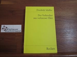 Image du vendeur pour Der Verbrecher aus verlorener Ehre und andere Erzhlungen. Mit e. Nachw. von Bernhard Zeller, Reclams Universal-Bibliothek ; Nr. 8891 mis en vente par Antiquariat im Kaiserviertel | Wimbauer Buchversand