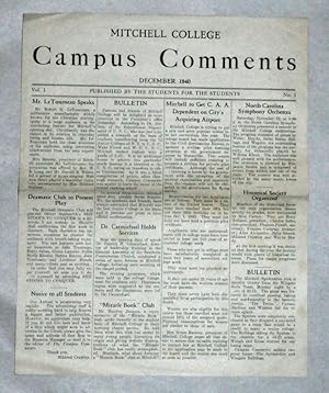 Mitchell College Campus Comments, Volume 1, Number 1 (December 1940)