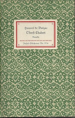 Bild des Verkufers fr Oberst Chabert. Novelle. bertragen von Felix Paul Greve. zum Verkauf von Versandantiquariat Alraune