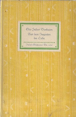 Bild des Verkufers fr Aus dem Irrgarten der Liebe. Verliebte, launenhafte, moralische und andere Lieder und Gedichte. zum Verkauf von Versandantiquariat Alraune