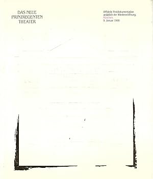 Image du vendeur pour Das neue Prinzregententheater. Festschrift zur Wiedererffnung des Prinzregentheaters in Mnbchen am 9. Januar 1988. mis en vente par Versandantiquariat Alraune