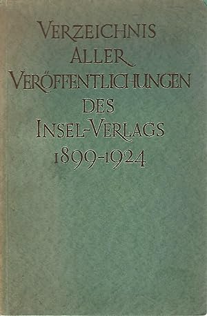 Verzeichnis aller Veröffentlichungen des Insel-Verlags. 1899 - 1924. Titel von Walter Tiemann.