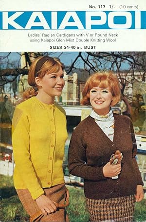 KAIAPOI: LADIES' RAGLAND CARDIGANS: Glen Mist Double Knitting Wool (Leaflet No. 117)