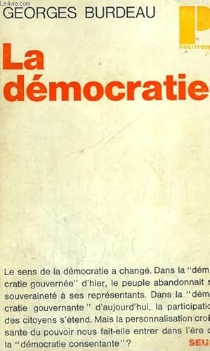 Seller image for LA DEMOCRATIE - Collection Politique n1 for sale by Le-Livre