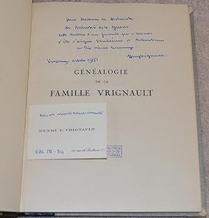 Généalogie de la Famille Vrignault