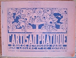 Catalogue de l'ARTISAN PRATIQUE - Août 1924