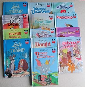 Bild des Verkufers fr Lady & the Tramp, Rescuers Down Under, Little Mermaid, 101 Dalmatians, Snow White, Pinocchio, Bambi Grows Up, Hunchback of Notre Dame, Lion King, Bambi, Dumbo & Circus Train, Oliver & Company zum Verkauf von Buybyebooks