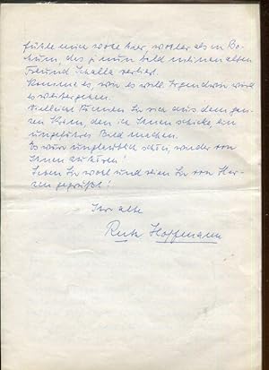 Eigenhändiger Brief an Felix Henseleit mit Unterschrift.
