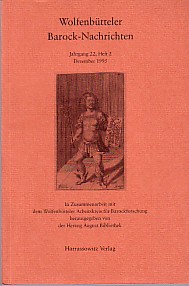 Wolfenbütteler Barock-Nachrichten: Jahrgang 22, Heft 2, Dezember 1995.