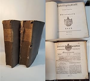 Intelligenzblatt der Königlichen Regierung von Oberbayern. Kompletter Jahrgang 1852 in zwei Bände...