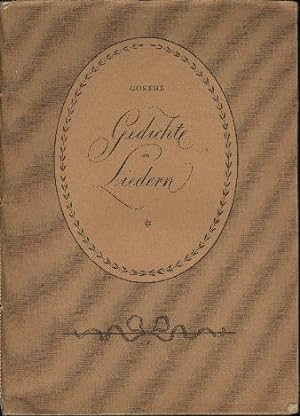 Bild des Verkufers fr J.W.v. Goethe Gedichte in Liedern. seiner Zeitgenossen und im Volkslied. zum Verkauf von Antiquariat ExLibris Erlach Eberhard Ott