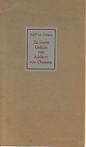 Seller image for Zu einem Gedicht von Adalbert von Chamisso. for sale by Antiquariat ExLibris Erlach Eberhard Ott