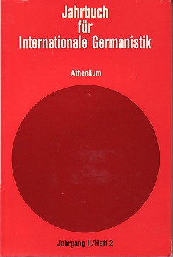 Jahrbuch für Internationale Germanistik. Jahrgang II/Heft 2.