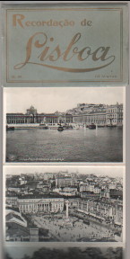 Recordacao de Lisboa S.R. 10 Vistas. Postkartenleporello. Lissabon. BILHETE POSTAL. G & F No. 5. ...