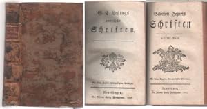 Bild des Verkufers fr G. E. Lessings poetische Schriften. Salomon Geners Schriften Dritter Band. Zusammengebunden in einem Band. Lessing: Lieder Erstes und Zweytes Buch, Oden, Fabeln, Sinngedichte, Fragmente. - Gessner: Idyllen. Erzhlungen von Diderot (V. Theil). Brief ber die Landschaftmahlerey an Herrn Fuelin. zum Verkauf von Antiquariat ExLibris Erlach Eberhard Ott