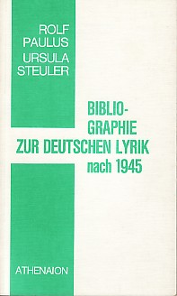 Seller image for Bibliographie zur deutschen Lyrik nach 1945. for sale by Antiquariat ExLibris Erlach Eberhard Ott