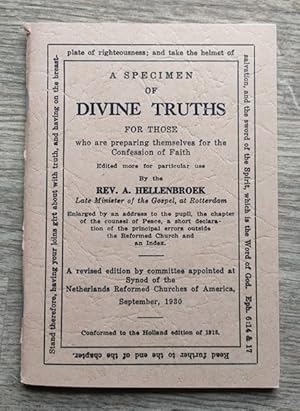 Image du vendeur pour A Specimen of Divine Truths for those who are Preparing themselves for the Confession of Faith mis en vente par Peter & Rachel Reynolds