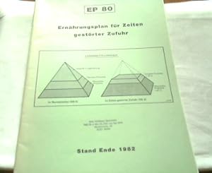 EP 80 ; Ernährungsplan für Zeiten gestörter Zufuhr, von Prof. Dr von Ah. Hg. Bundesamt f. wirt. K...